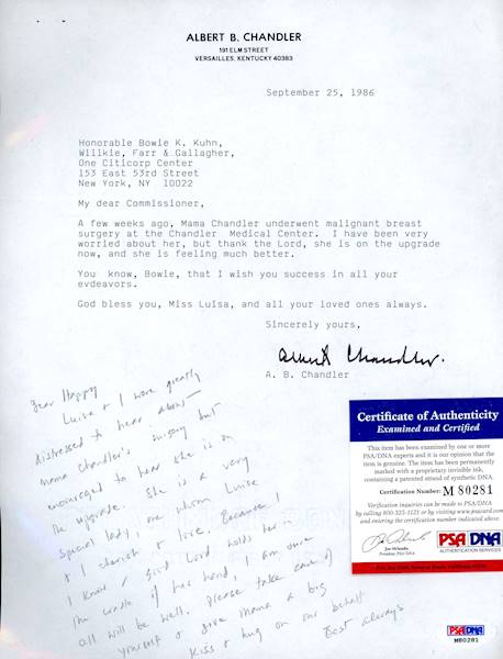 1986 signed letter